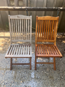 Photo de galerie - Rénovation mobilier de jardin Teck