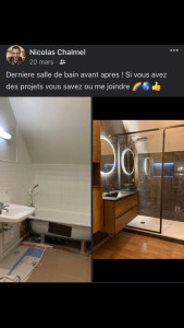Photo de galerie - Création salle de bain optimisation avant /après