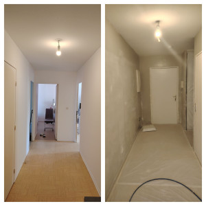 Photo de galerie - Travaux de peinture sur un couloir 