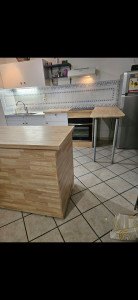 Photo de galerie - Habillage avec plans de travail sur caissons de cuisine rénovation...