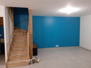 Photo de galerie - Sol Carrelage mur plâtre enduit finition peinture en détail, tout fait par nous