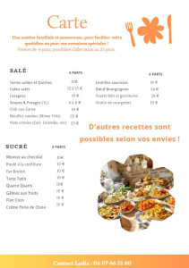 Photo de galerie - Menu Lydia (Tarifs)