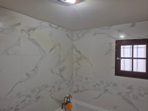 Photo de galerie - Renovation sdb changement carrelage 