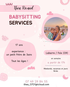 Photo de galerie - Propose Baby-sitting 