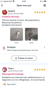 Photo de galerie - Installation de luminaires 