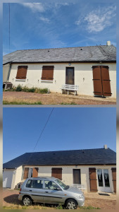 Photo de galerie - Remise en pienture de la toiture fibro-ciment 