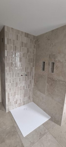 Photo de galerie - Pose carrelage, faïence, pierre travertin 