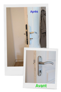 Photo de galerie - Modification d'un système de fermeture d'une chambre en fermeture avec barillet pour colocation.