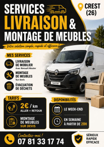 Photo de galerie - Livraison plus montage de meubles 