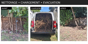 Photo de galerie - Débroussaillage et nettoyage des abords
✔ Ramassage des branches, herbes sèches et déchets verts
✔ Chargement dans le véhicule
✔ Transport et évacuation en déchetterie
✔ Chantier laissé propre après intervention