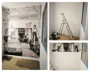 Photo de galerie - Pose d'un papier peint 
