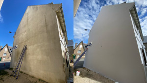 Photo de galerie - Le ravalement peinture de façade renouvelle l'aspect esthétique de votre maison, améliore sa protection contre les intempéries et renforce son isolation thermique, tout en augmentant sa valeur immobilière.