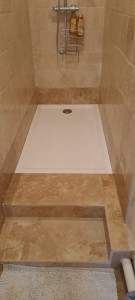 Photo de galerie - Pose de carrelage + bac à douche 