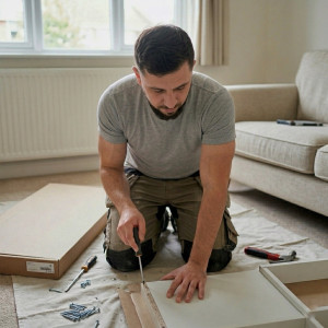 Photo de galerie - Montage de meubles (IKEA, Conforama, etc.). Travail rapide et soigné, tous outils fournis.  Je peux également fixer les meubles au mur pour plus de sécurité.