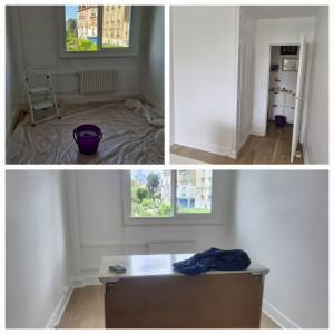 Photo de galerie - Rafraîchissement d’une  chambre en  peinture blanche , client satisfait. 