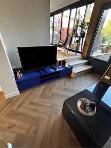 Photo de galerie - Pose parquet fabrication meuble et marches sur mesure
