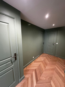 Photo de galerie - Peinture et pose de parquet pointe de Hongrie 