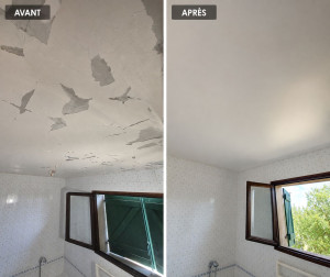 Photo de galerie - Rénovation complète d'un plafond de salle de bain