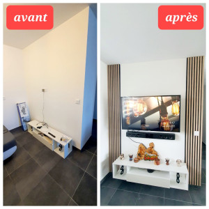 Photo de galerie - Embellissement d'un petit coin tv.