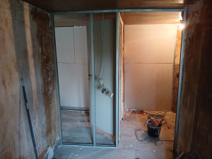 Photo de galerie - Cloison placo + pose de porte
