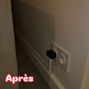 Photo de galerie - Pose de baguette blanche pour camoufler le câble telephone 