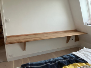 Photo de galerie - Fabrication d’un bureau en chêne dépliant 
