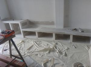 Photo de galerie - Fabrication canapé placo