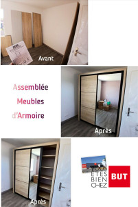 Photo de galerie -  installation d'une armoire à portes coulissantes.