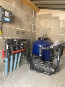 Photo de galerie - Montage complet local technique. Raccord Hydraulique et électrique 