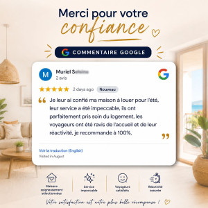 Photo de galerie - Avis client sur notre page Google