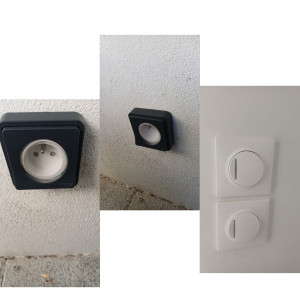 Photo de galerie - Installation d'une prise commander encastré étanche extérieur avec voyant lumineux