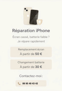 Photo de galerie - Réparation iPhone rapide ! contactez moi pour plus dlinformations 
