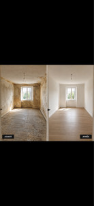 Photo de galerie - Pièce entièrement rénover traitement de l’humidité/moisissure mur et plafond et sol complètement rénové passé de totalement pourri à état neuf (sol,murs,toit) (fenêtre changer)