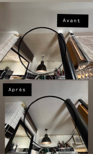 Photo de galerie - Mise en peinture d’un plafond d’une cuisine d’un restaurant
