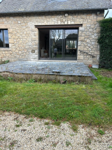 Photo de galerie - Agrandissement du mur avec pose de baie vitrée