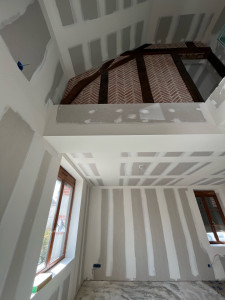 Photo de galerie - Plaquage complet d’une maison (renovation ) avec mur en colombages et briquette apparente 