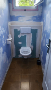Photo de galerie - Habillage wc suspendu + bandes à joints 