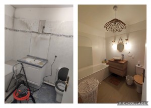 Photo de galerie - Rénovation salle de bain avant/après 