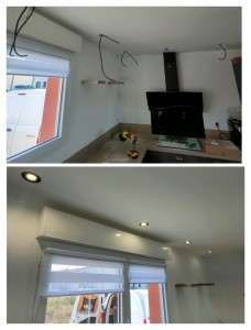 Photo de galerie - Installation et fourniture spots encastrer led + spot extérieur + point lumineux garage. 