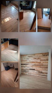 Photo de galerie - Parquet Stratifié et parement bois mural