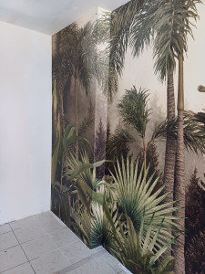 Photo de galerie - Pose d'un panoramique sur mur à deux niveaux