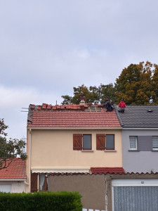 Photo de galerie - Pose d’un par-pluie, lattage contre lattage, pose des nouvelle tuile 