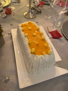 Photo de galerie - Bûche de Noël parfum vanille / mangue / passion