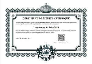 Photo de galerie - Certificat musé Art prize luxembourg