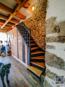 Photo de galerie - Rénovation d'un escalier . oser le noir avec la peinture seigneurie Gautier résistant aux chocs . une véritable pépite 