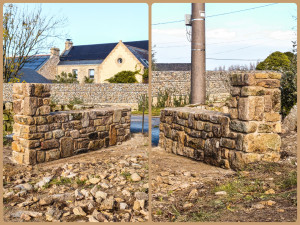 Photo de galerie - Réalisation de deux murets en pierre avec piliers