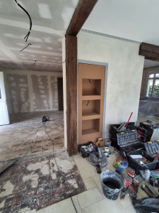 Photo de galerie - Création niche avec spot et création faut plafond et mur . 