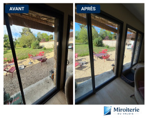 Photo de galerie - Remplacement d’un double vitrage sur un coulissant 