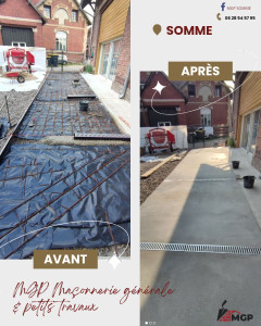 Photo de galerie - Dalle beton avec caniveau