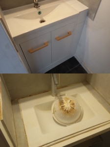 Photo de galerie - Remplacement vasque et création de supports 